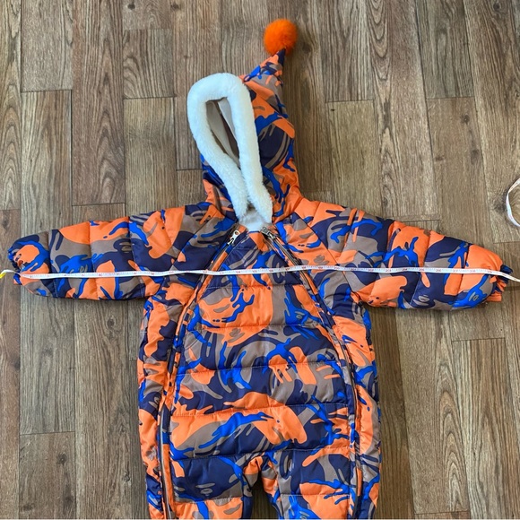 New Infant Snowsuit Coverall Blue Orange Camouflage 9 months NWOT - Picture 13 of 16